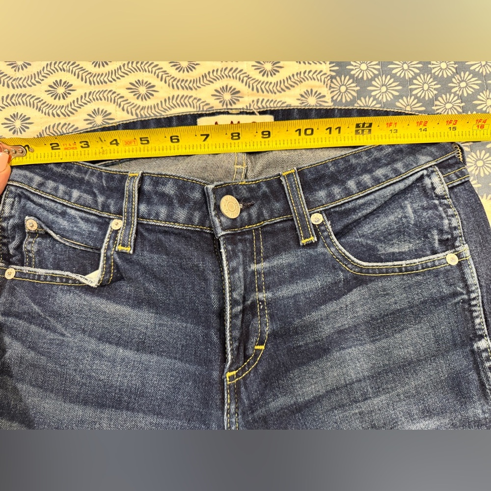 NWOT AMO Twist True Blue Designer Cropped Jeans, Size 29 - Picture 6 of 12